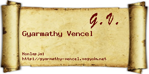 Gyarmathy Vencel névjegykártya